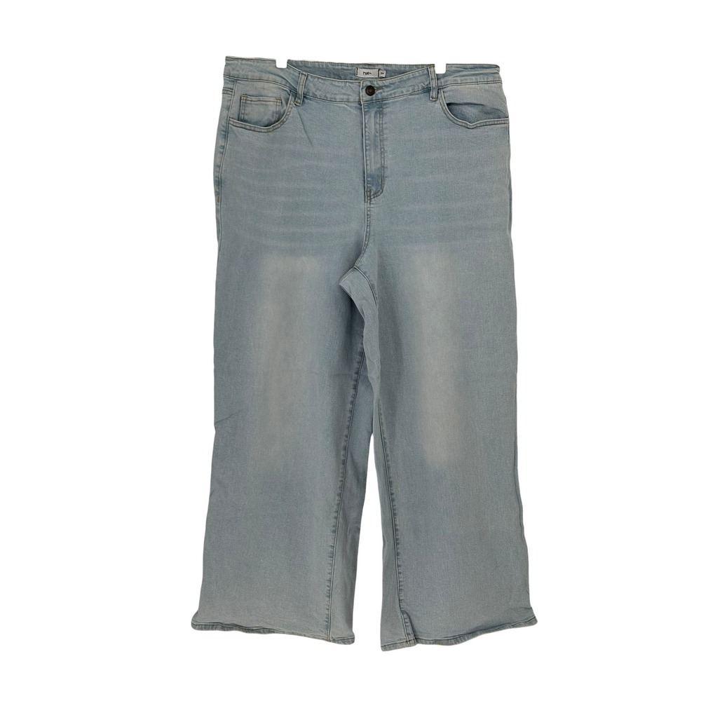 Rue+ Wide Leg Jeans Light Wash High Rise Plus Size 24
